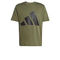 adidas Homme Essentials Big Logo Single Jersey Tee, Olive Strata/Black