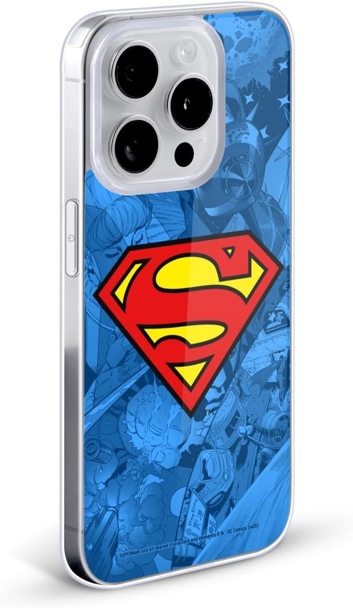 Head Case Designs Officially Licensed Superman DC Comics Collage Comicbook Art Gel Case [Military Grade Protection] Compatible with Apple iPhone 14