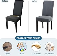 Vista 218 de Juego de 6 fundas elásticas para sillas de comedor, extraíbles y lavables, para sillas de comedor, hotel, ceremonia