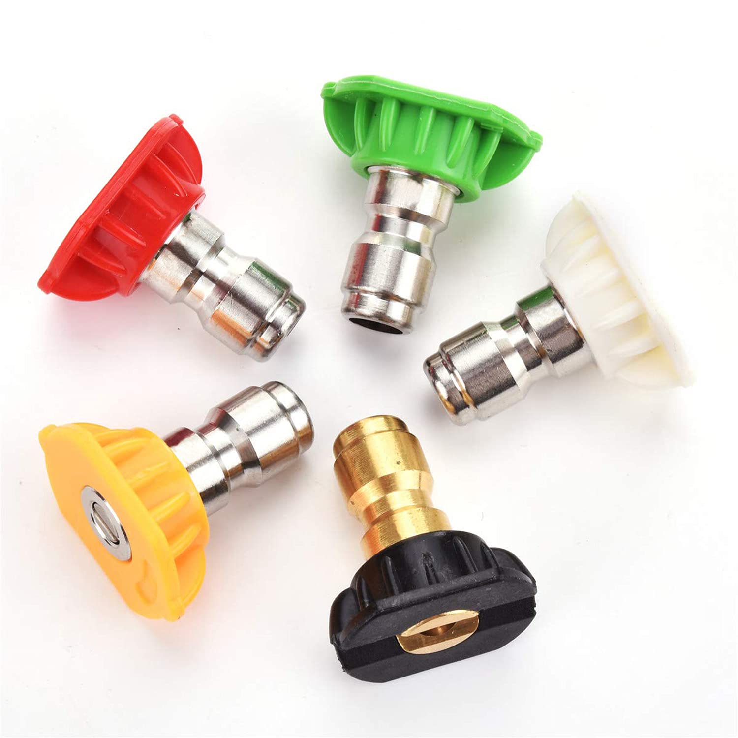 5x 25° Hochdruckreiniger Düsenspitzen – 1/4" Schnellanschluss, Edelstahl/Kunststoff, Grün