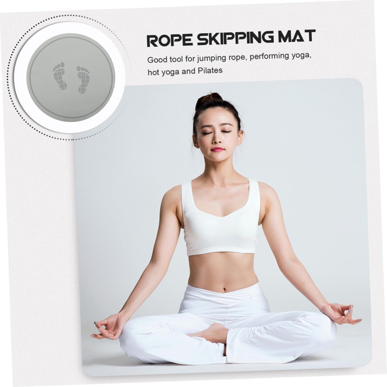 Soundproofing Skipping Mat 58cm X 58cm X 8mm Thick Household Jumping Pad for Exercise Training Workout Mat Quiet Multi-function for Home Fitness