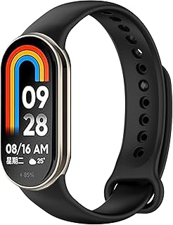 Silicone Bracelet for Xiaomi Smart Band 8, Sports Wristbands, Watch Strap, Replacement Strap for Xiaomi Mi Band 8 (Black)