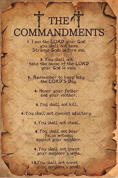 The Ten Commandments Sign Christian Decor Religious Bible Verse Metal Tin Sign Motivational Positive Quotes Gifts Home Bedroom Office 8x12 Inch