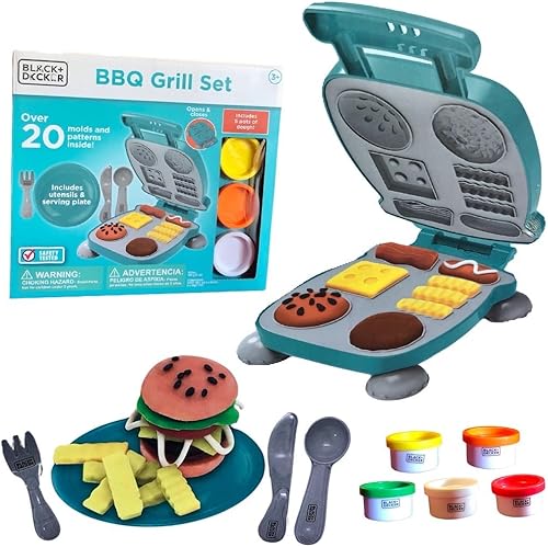 TOY DEALS Estados Unidos, juego de juguetes de cocina, juego de juguetes de cocina, juego de parrilla de barbacoa de juguete, juego de parrilla para