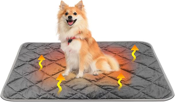 Ceboic Self Heating Dog Bed Pet Mat, Thermal Pet Pad Dog Cat Blanket No Electric Ultra Warm, Safe Self Heated Machine Washable Reusable Soft Mat Pet Blanket Cushion - 48x70cm