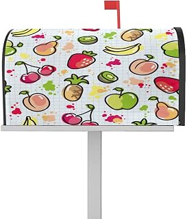 Mailbox Covers Magnetic Post Box Cover Cartoon Fruit Image Art Print Mailbox Cover for Outdoor Garden Yard Decorations Standard Size 18.5" X 21.7"