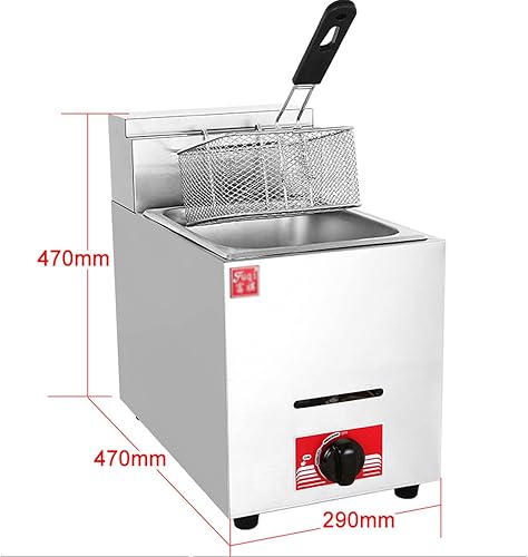 Miniatura 2 de Freidora de gas profesional de restaurante comercial, mesa de acero inoxidable monocilindrodoble cilindro de propano profundo, estufa de cocina con