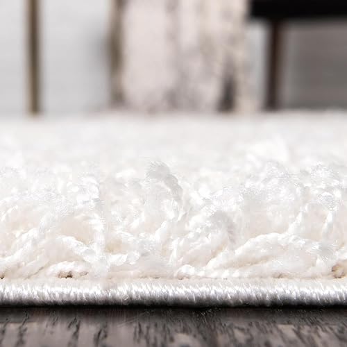 Miniatura 4 de Unique Loom Colección Solid Shag - Alfombra de área (6' 1" octogonal, blanco nieve)