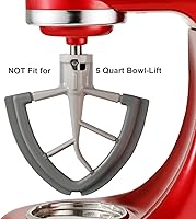 Vista 5 de Flex Edge Beater for KitchenAid Tilt-Head Stand Mixer, 4.5-5 Quart Flat Beater Paddle with Flexible Silicone Edges Bowl Scraper, Grey Gris