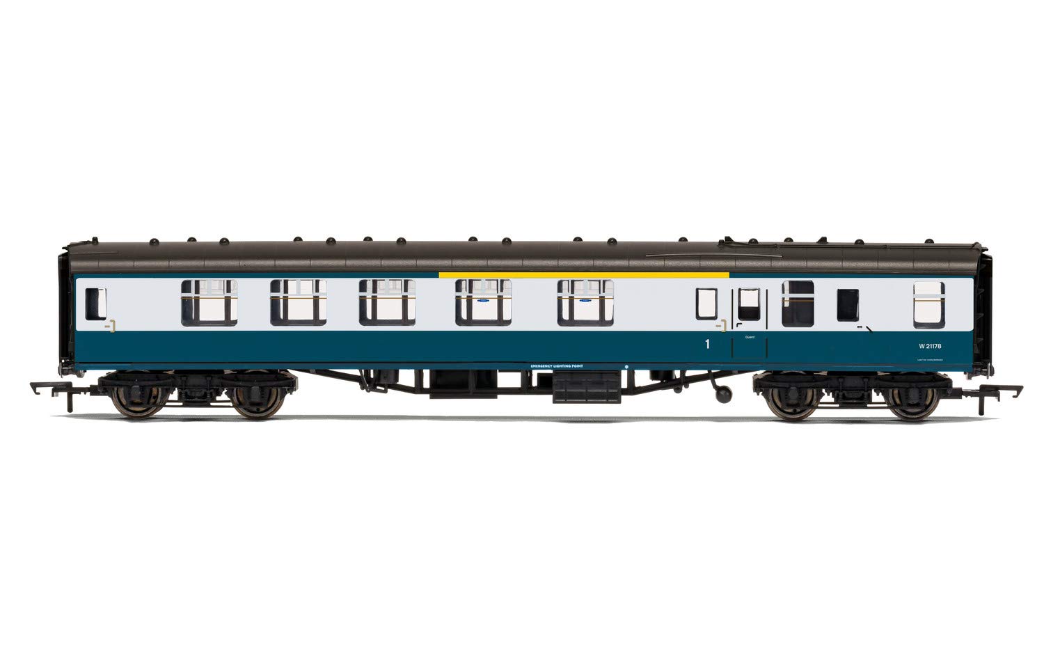 Hornby Coach Car - R40023 BR, Mk1 Brake Composite Corridor, W 21178 - Era 7 Train Toy, 00 Gauge Carriage for Train Set, Rolling Stock Models for Adults - 1:76 Scale Model Gift