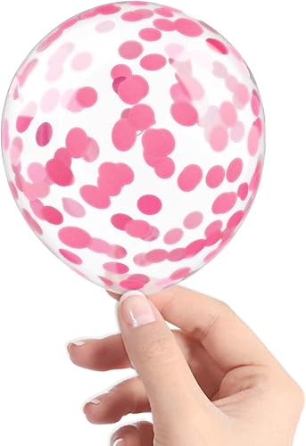 Globos de confeti rosa, 40 globos transparentes de 5 pulgadas con confeti en el interior para graduación, compromiso, decoración de pasteles,