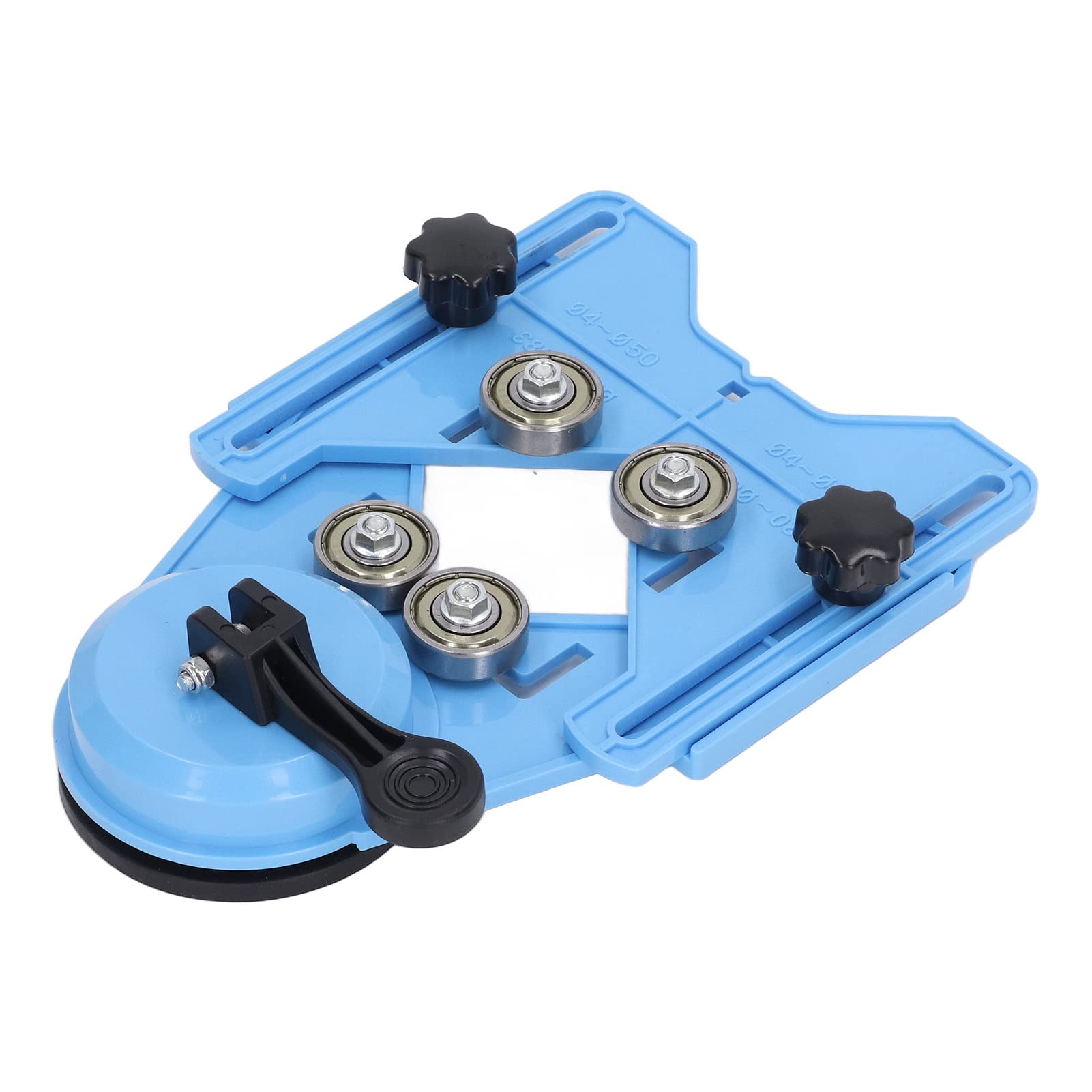 Gabarit de Guidage de Scie Cloche, Positionneur de Guide de Perçage de Trou de Carrelage électrique Fixe Bleu Boîtier en ABS avec Roulement en Acier Stable avec Ventouses pour la Décoration