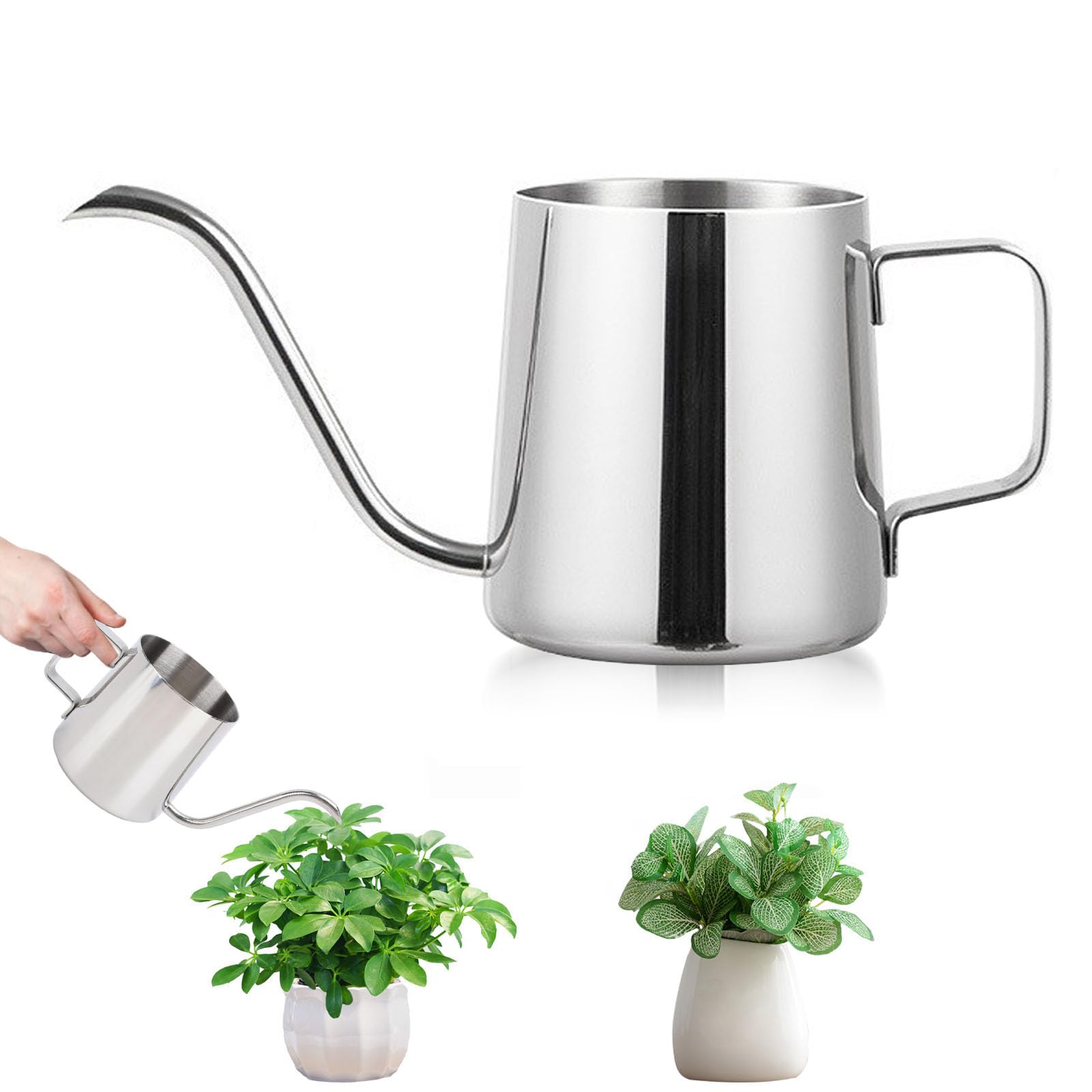 Plant Watering Can, 350 ml Stainless Steel Outdoor Indoor Watering Can