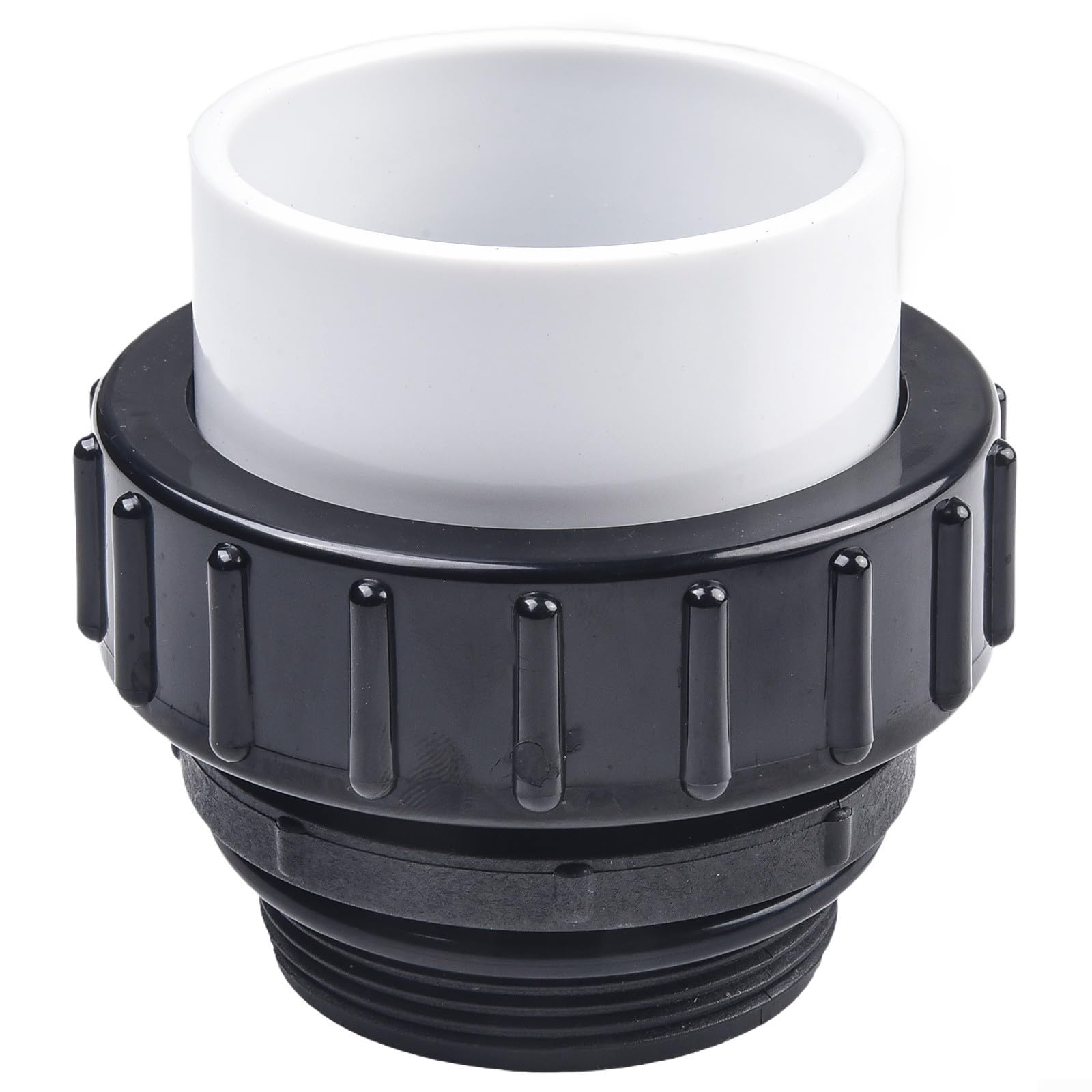 Unión adaptadora MIP a PVC de 2 pulgadas para WhisperFlo y para bombas de piscina IntelliFlo, ajuste de deslizamiento alto ajustado a mano, roscado a junta deslizante, conector blanco y negro para (4