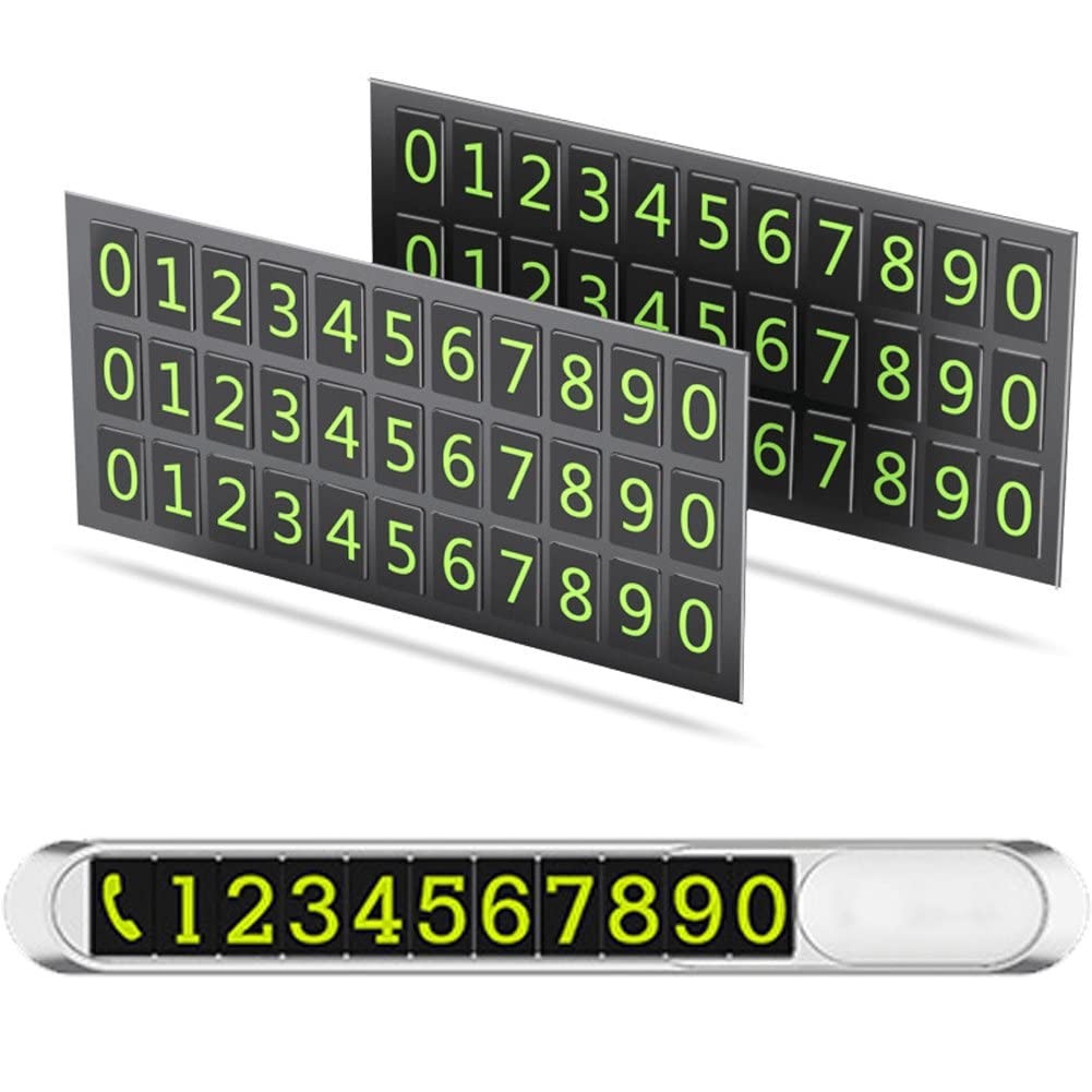 KIT D'AMENAGEMENT INTERIEUR,Argent--Plaque De Stationnement De Voiture, Numéro De Téléphone