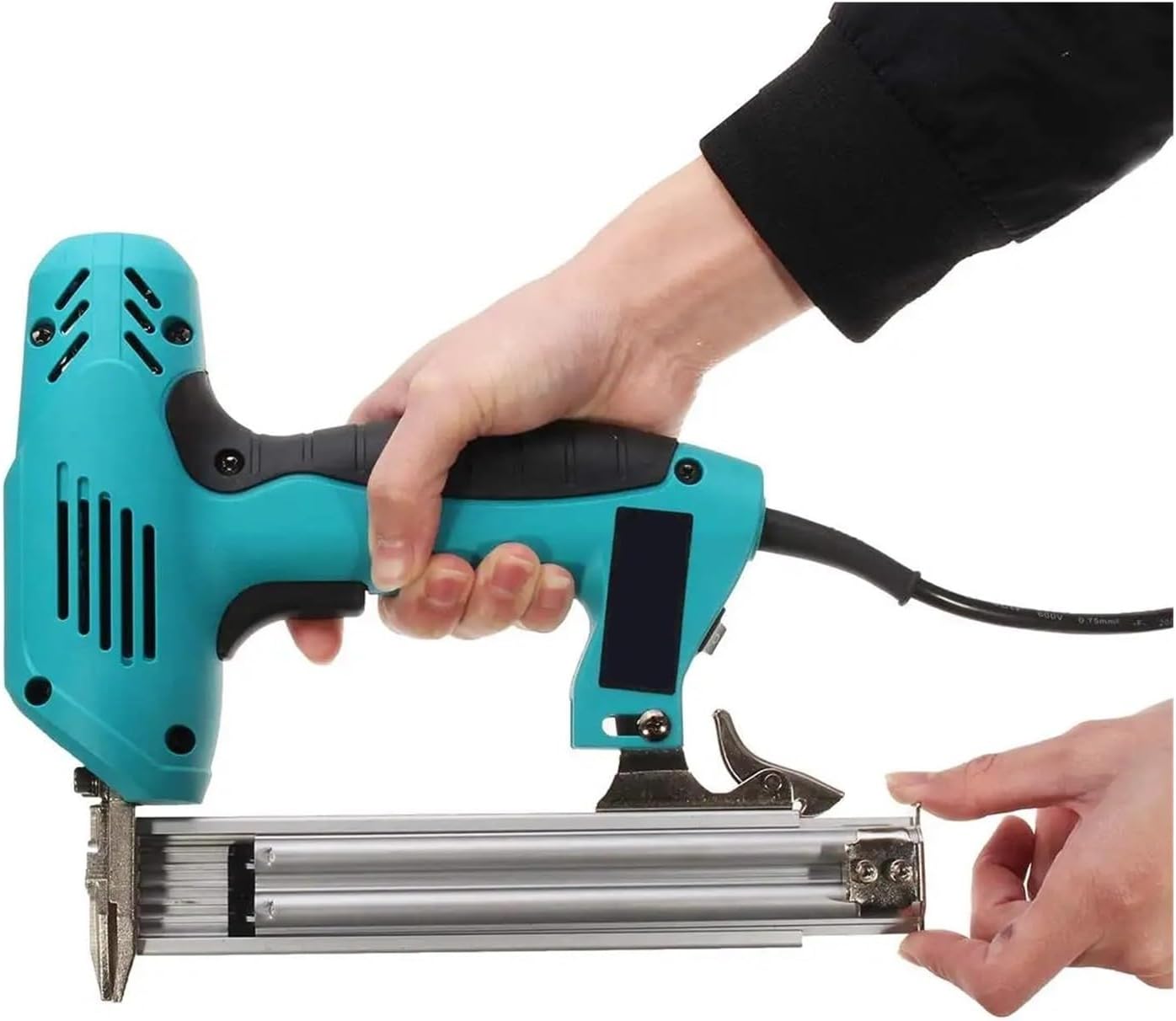 Pneumatic Stapler ，Powered Upholstery Stapler 2000W Electric Straight Nail Gun 220V 10-30mm High Power Heavy-Duty Woodworking Tool Electrical Staple Nail Guns