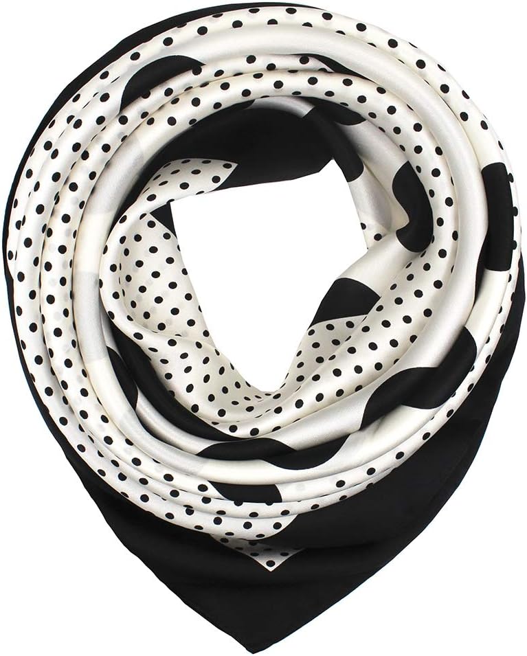 ANDANTINO 100% Pure Mulberry Silk Scarf 35" Large Square Lightweight Headscarf –Women’s Hair Wraps-With Gift Packed