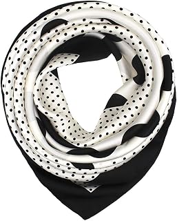 100% Mulberry Silk Scarf -Women 35" Square Hair Wraps-Gift Packed