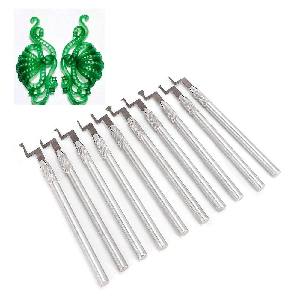 Juego de herramientas de talla de joyas de 10 piezas, pluma de grabado de metal de talla de cera DIY, herramienta de fabricación de joyas para artesanías y joyerías