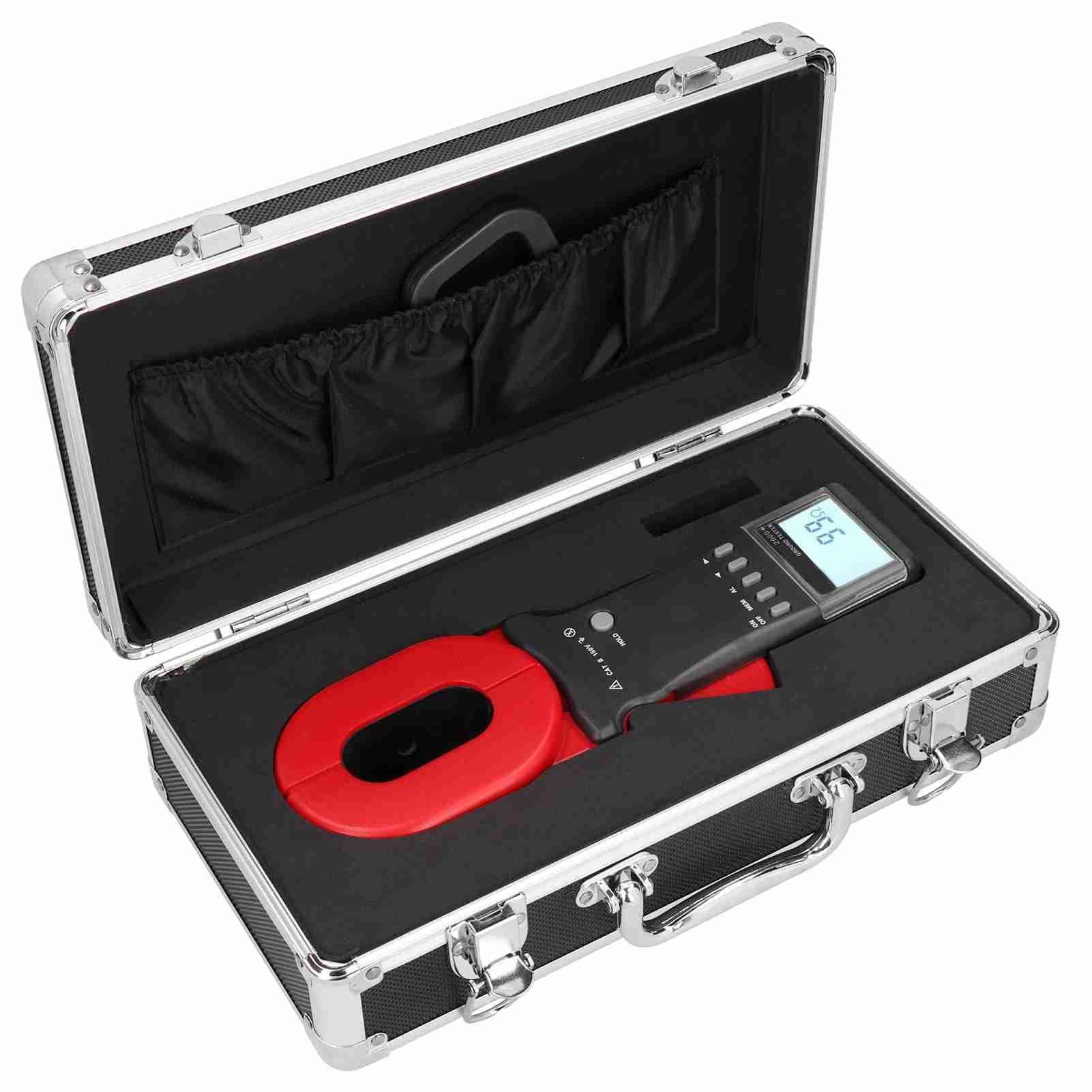 Dpofirs 0,01-1200 Ω Clamp Amperemeter, digitaler Erdungswiderstandstester mit LCD-Bildschirm, 1-199 Ω Schall- und Lichtalarm Digital Clamp Ground Meter