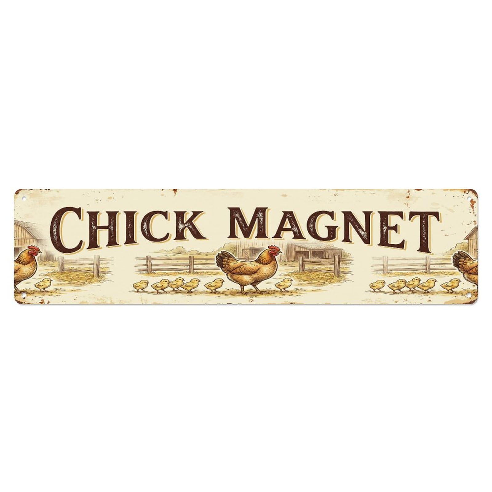 Xanthor Style Metal Tin Sign Vintage Yard Chick Farmhouse Funny Hen Backyard Farm