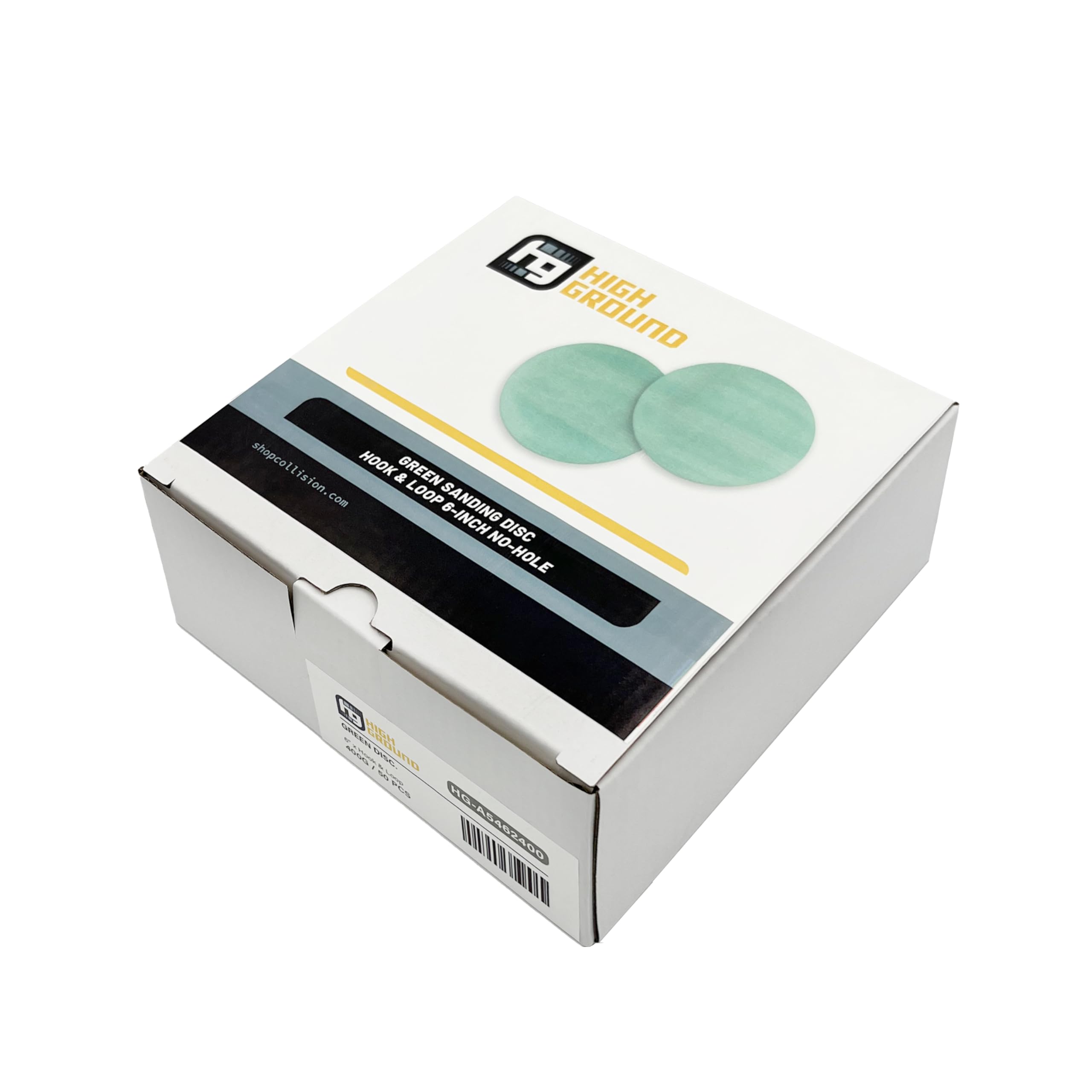 High Ground 6 Inch Green No-Hole Hook and Loop Sanding Disc - 50pcs (6", 220, Aluminum Oxide Abrasives)