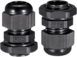 Tool parts 32Pcs PG9 Cable Gland Waterproof Joint Adjustable Black for 4mm-8mm Dia Wire