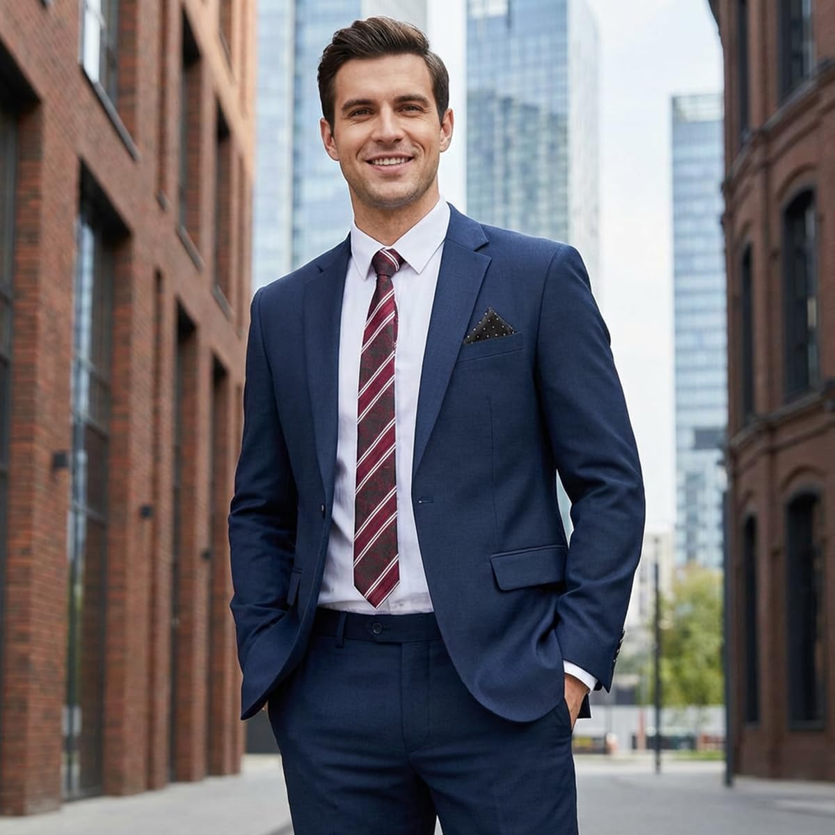 Terno masculino de 2 peças, ajuste justo, com um botão, blazer e calça de cor sólida, gravata e festa de negócios de casamento quadrada em promoção! Veja a oferta e mais achadinhos de Alfaiataria & Formal 4 Hoje é o melhor dia para comprar Terno masculino de 2 peças, ajuste justo, com um botão, blazer e calça de cor sólida, gravata e festa de negócios de casamento quadrada com aquele preço maroto! Promoção! Aproveite a oferta! 4