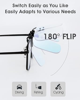 Clip-on Flip Up Color Blind Glasses for Men, Color Vision Deficiency Correcting & Enhancing Glasses for Red Green Colour Blindness