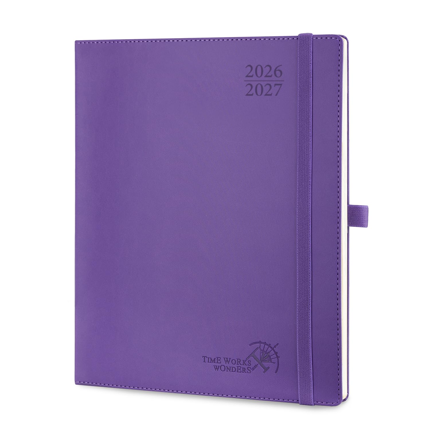 POPRUN 2026-2027 Academic Diary Week to View Large (26.5x21.5 cm) Soft Cover 17 Months (Aug'26 - Dec'27) Vertical Weekly 26/27 Mid Year Planner(Purple)