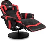 Goplus Massage Gaming Chair, Racing Style Gaming Recliner w/Adjustable Backrest and Footrest, Ergonomic High Back PU Leather Computer Office Chair Swivel Game Chair w/Cup Holder and Side Pouch