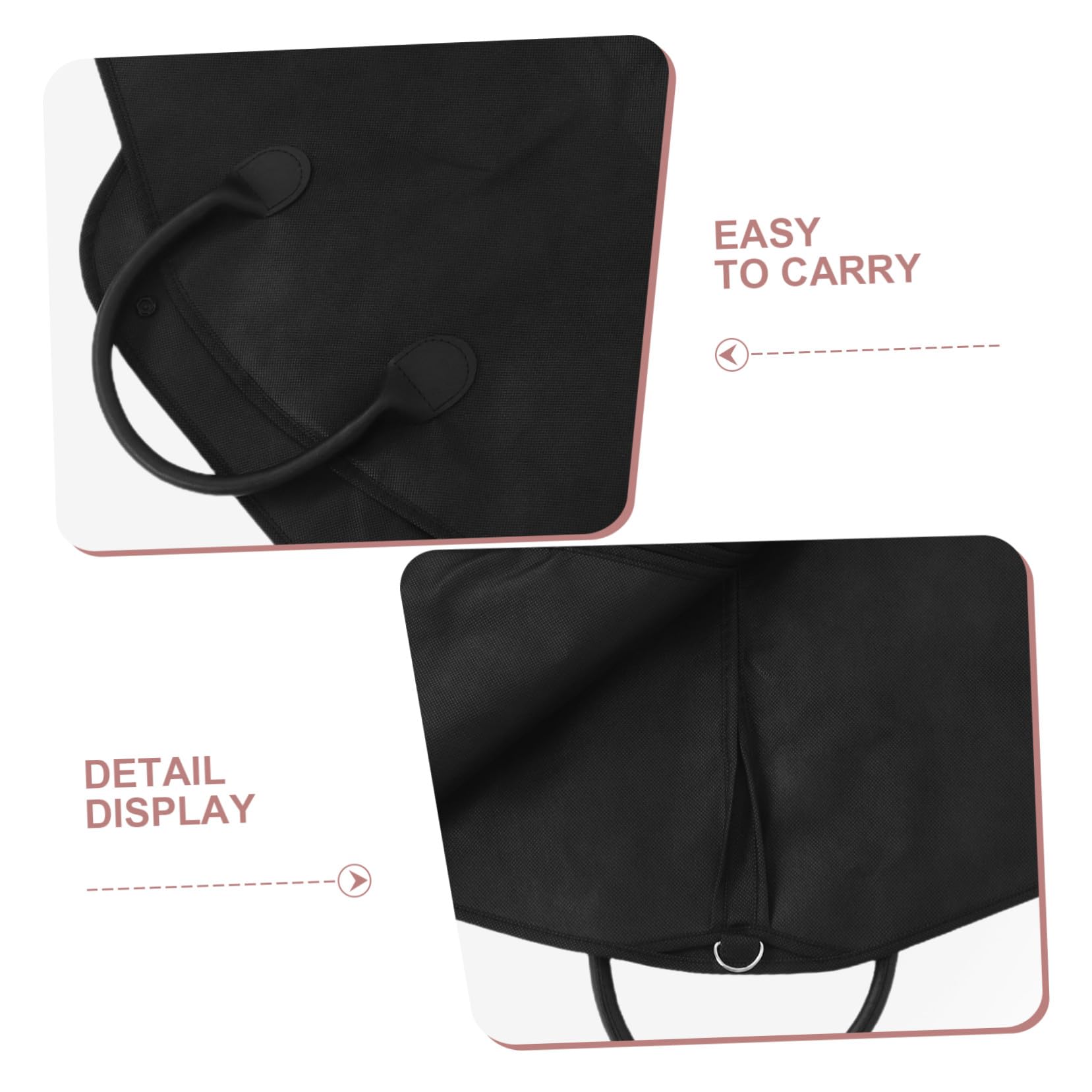 Funda de Ropa con Material No Tejido para Trajes y Abrigos 2piezas | Negro, Diseño Minimalista Elegante, Uso en Oficina y Viajes de Negocio, Formato Plegable