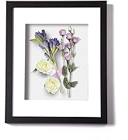 Vista 8 de Muzilife Marco de Fotos Tipo Shadow Box de 10x10 para Exhibición en Pared y Mesa - Estuche de Exhibición Rústico de Madera Profunda y Vidrio Listo