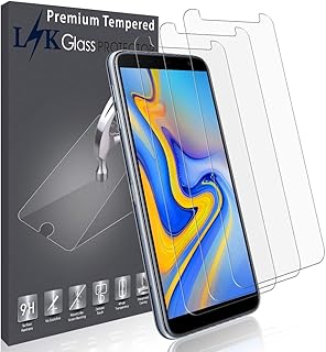 L K 3-Unidades Protector de Pantalla para Samsung Galaxy J6+ / J6 Plus 2018, Cristal Vidrio Templado Premium [Dureza 9H] [Funda Compatible] [Anti-Ara?azos] [Sin Burbujas] [Kit F?cil de Instalar]