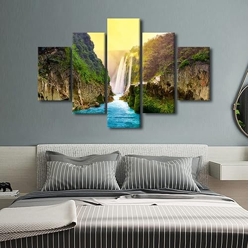 Vista 278 de TUMOVO 5 paneles de arte de pared de volcán en México, impresión sobre lienzo, paisajes naturales, cuadros para dormitorio, decoración del hogar