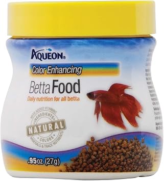 Aqueon 3 Pack of Color Enhancing Betta Food Pellets، 0.95 Ounces Per Container