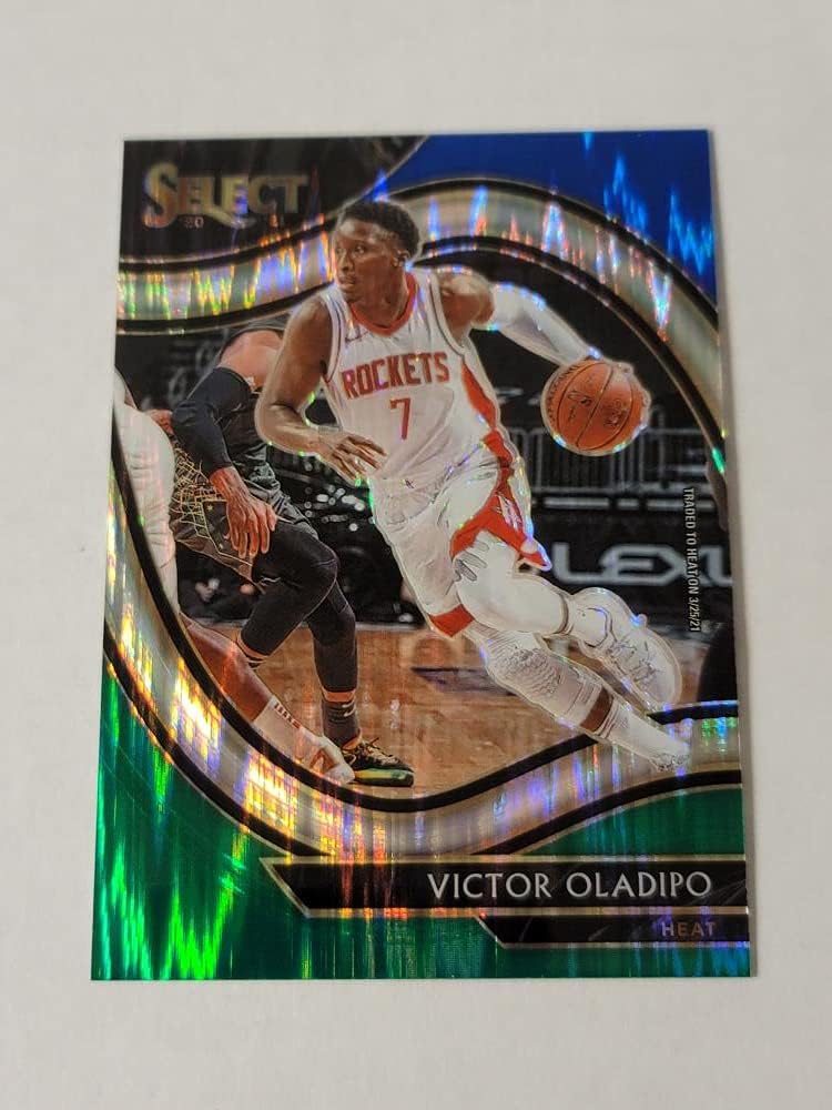 Basketball NBA 2020-21 Panini Select Blue White Green Flash #205 Victor Oladipo Courtside NM Near Mint #2/10 Heat