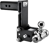 B&W Tow & Stow TS20049B Adjustable Tri-Ball Hitch Ball Mount for 2.5" Receiver - 7" Drop, 18,000 GTW, Stowable