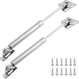 Suiwotin 2PCS 100N/22.5lb Gas Spring Hinge, Gas Strut Lift Support, Gas Struts Safety Slow Down Drop Leaf of Cabinets Desks, 10 Inch Length (Silver)