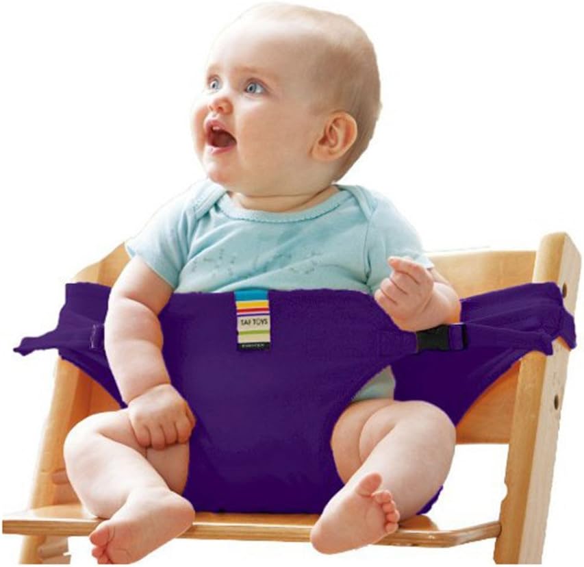 Yigatech Baby Dining Chair Safety Seats with Straps, Toddler High Chair Harness Belt, Portable Feeding Booster Seat Strap for Travel/Home/Restaurants/Shopping (Purple)