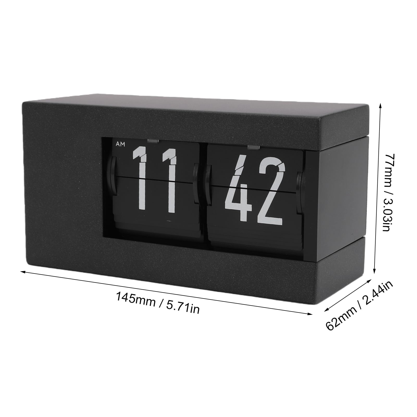 Orologio con calendario, display a LED, cambio automatico, 12 ore AM-PM, calendario perpetuo retrò (nero)