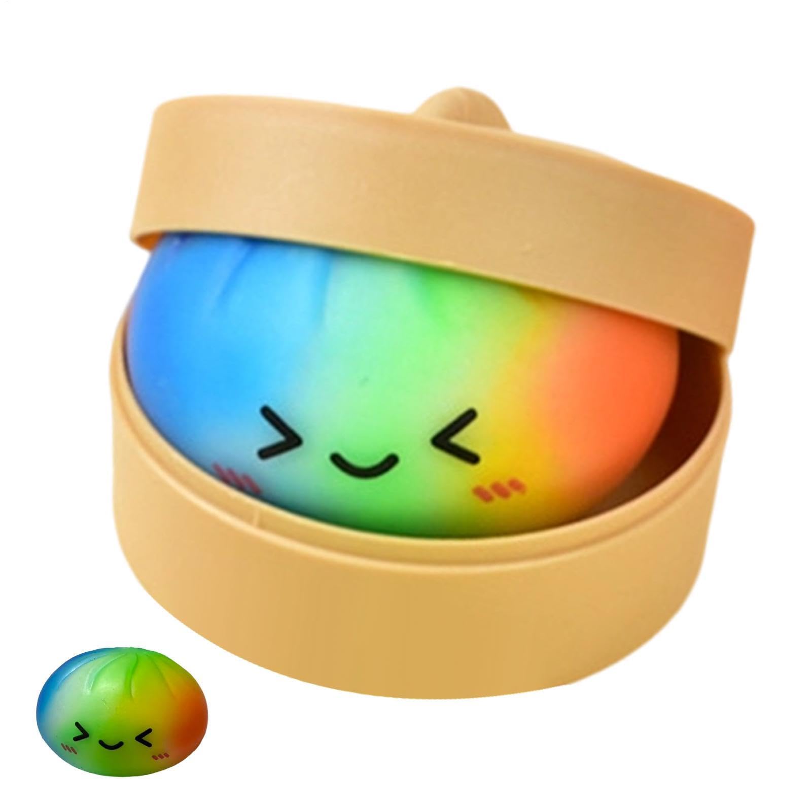 Giocattolo sensoriale a forma di panino a vapore, design e colorato, texture morbida, giocattolo antistress a forma di panino, per regali Re , aula, casa e ufficio | Per bambini e adulti, antistress per cesti di Pasqua, aula, casa, ufficio