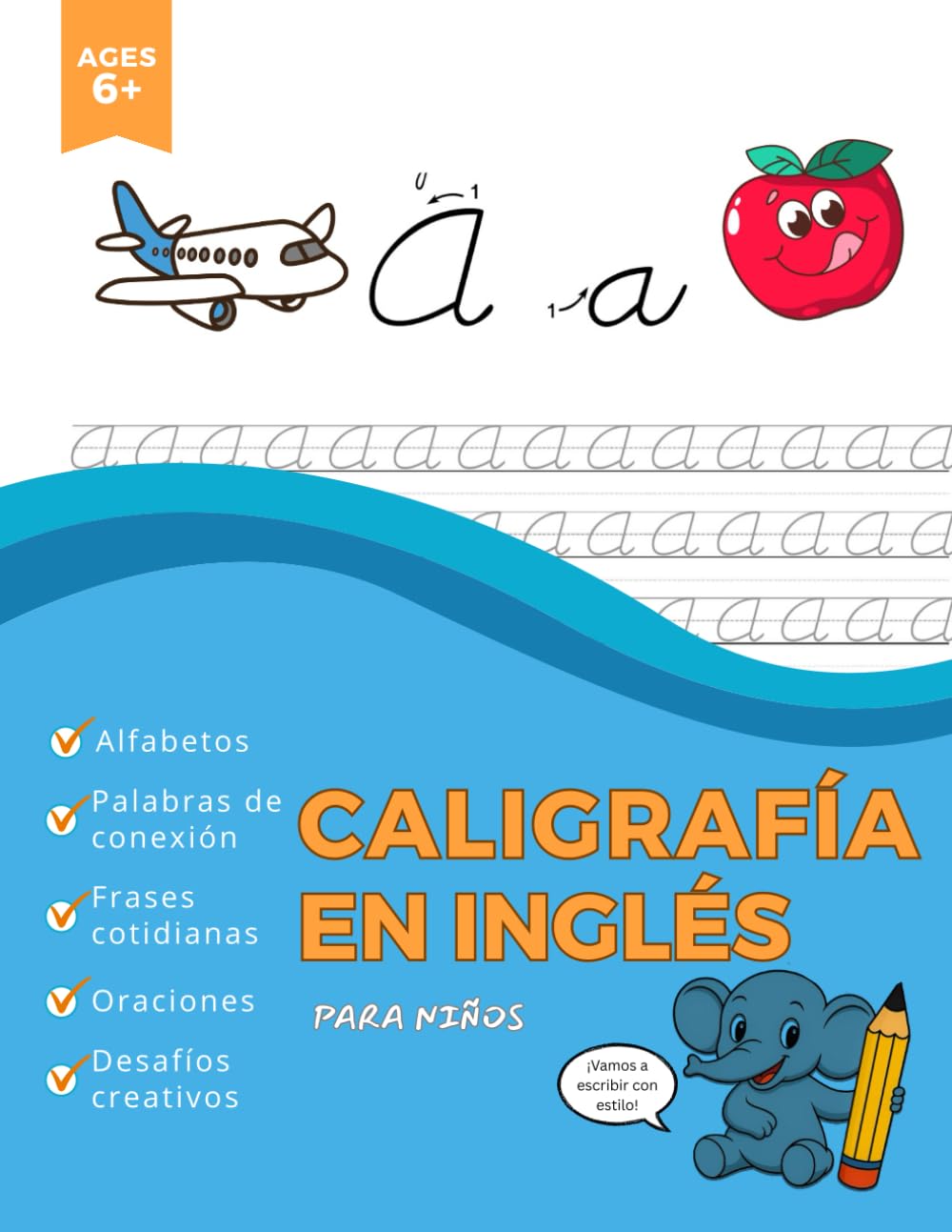 Caligrafía en Inglés para Niños: Cuaderno de Escritura Cursiva y Vocabulario: Aprende a Escribir en Inglés (Edición Bilingüe)
