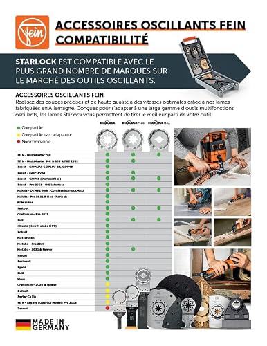 FEIN Best of Starlock Metal, 6 lames de scie, spécialement conçues pour le travail des métaux trempés et non trempés. Porte-outil Starlock – vue 8