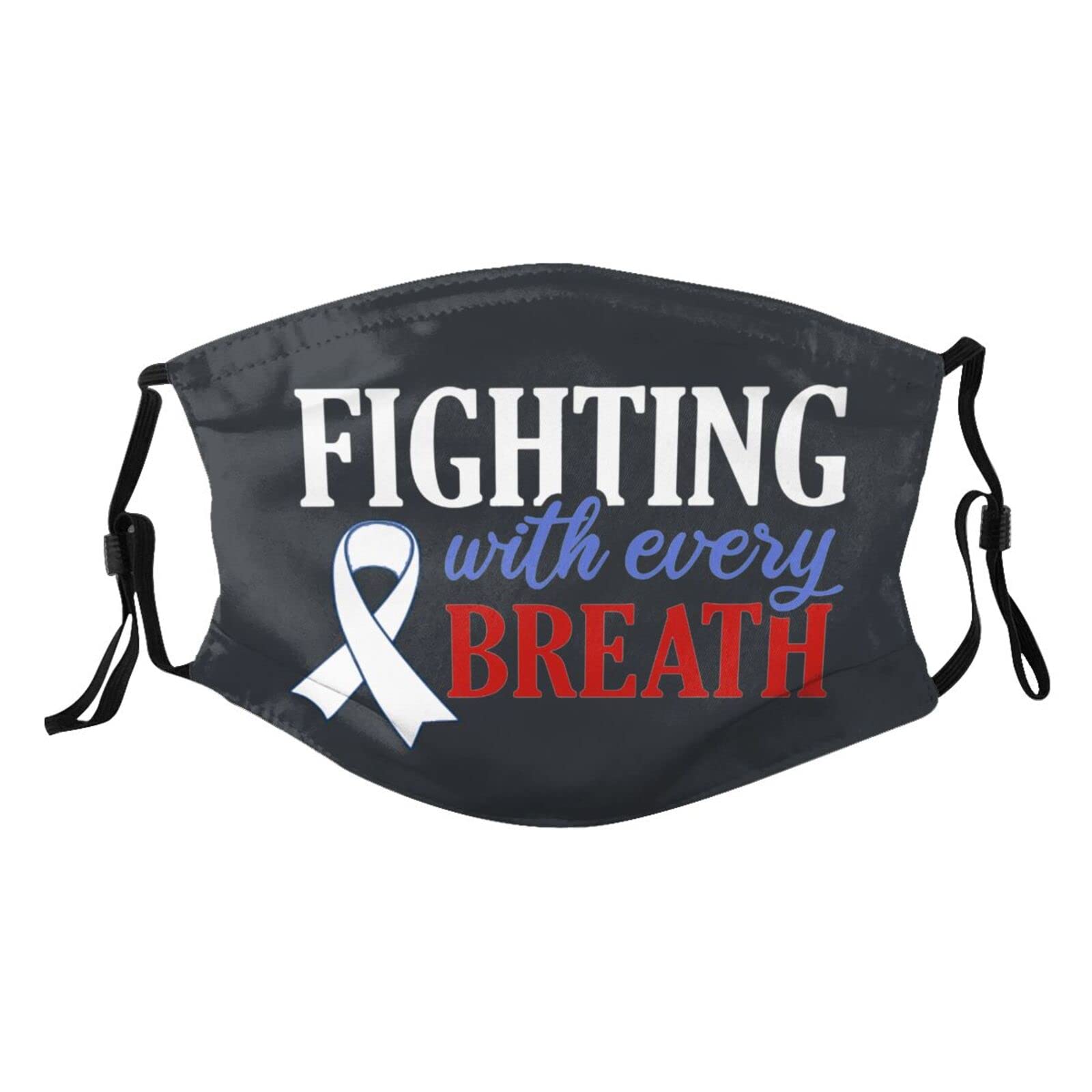 Lung Cancer Awareness White Ribbon Fighting with Every Breath Mask Protect Respiratory System Breathe with Peace of Mind