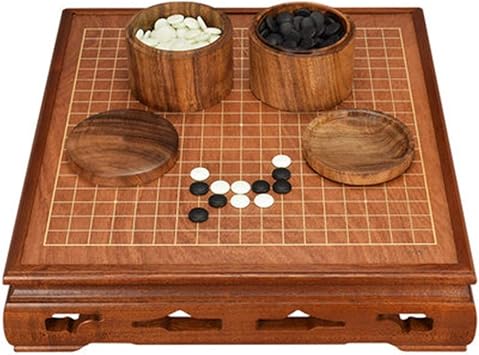 YXCKG Go Game with Natural Wood Board Table,Gomoku Game,Adult Strategy Game Set with Single-Sided Table Chess-1919,Classic Chinese Casual Games Color Nanmu jar