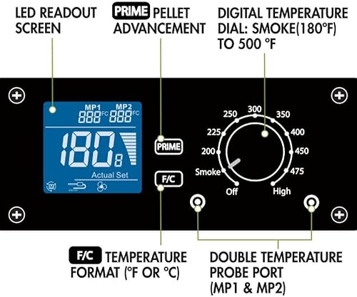 Miniatura 5 de Cuisinart CPG-700 Parrilla y ahumador, 52 x 24.5 x 49.3 pulgadas, parrilla y ahumador de pellets de madera de lujo