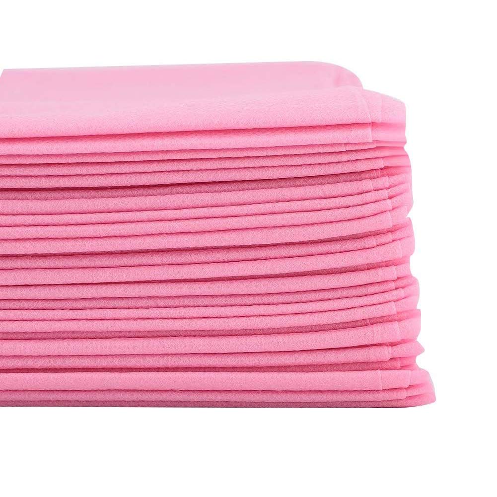 WSZGR Lot de 100 housses jetables pour canapé, table de massage avec trou, pour salon de beauté, massage, tatouage, hôtel (rose)