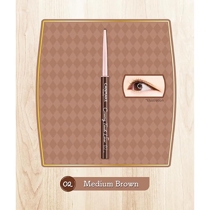 CANMAKE Delineador Crema 1.5mm Slim 0.09g Marrón Medio miniatura 3