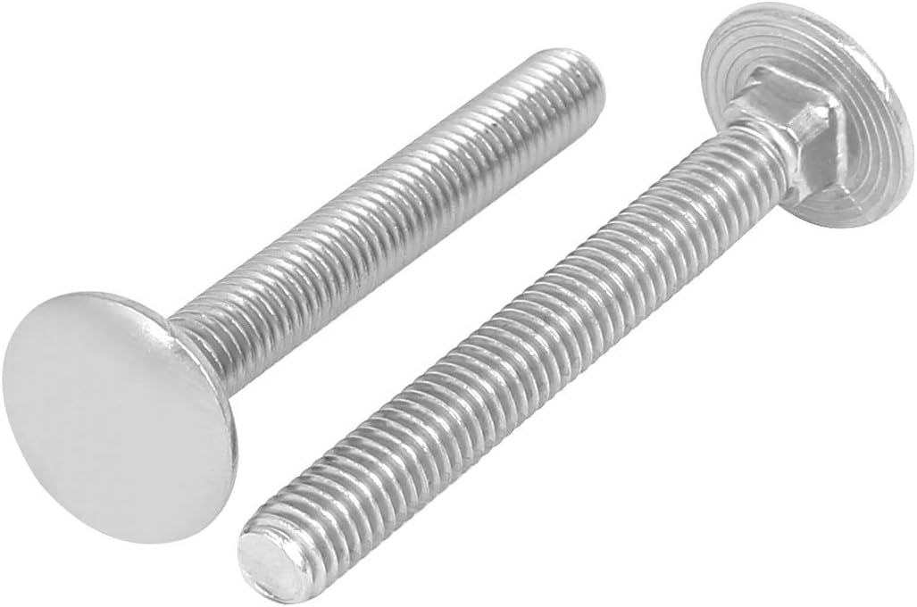 M6x50mm 304 Nails, Screws & Fasteners Stainless Steel Fully Thread Square Neck Carriage Bolts Nut & Bolt Sets DIN603 50pcs